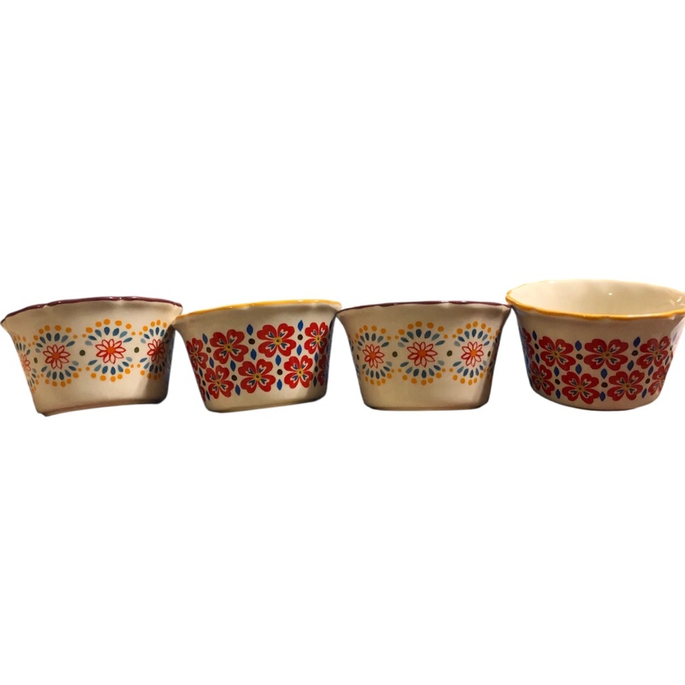 The Pioneer Woman Floral Ramekins - Red and Cream